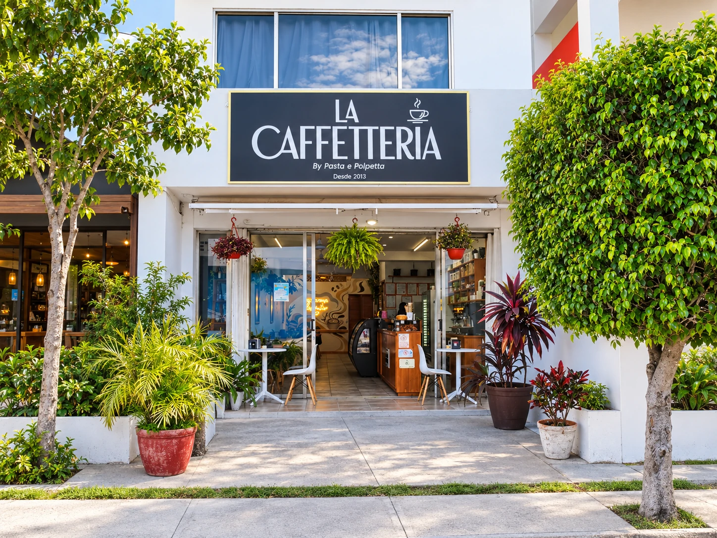 Entrance to La Caffetteria on Avenida 40 in Playa del Carmen